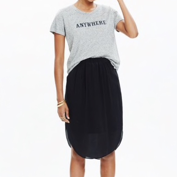 black silk skirt knee length